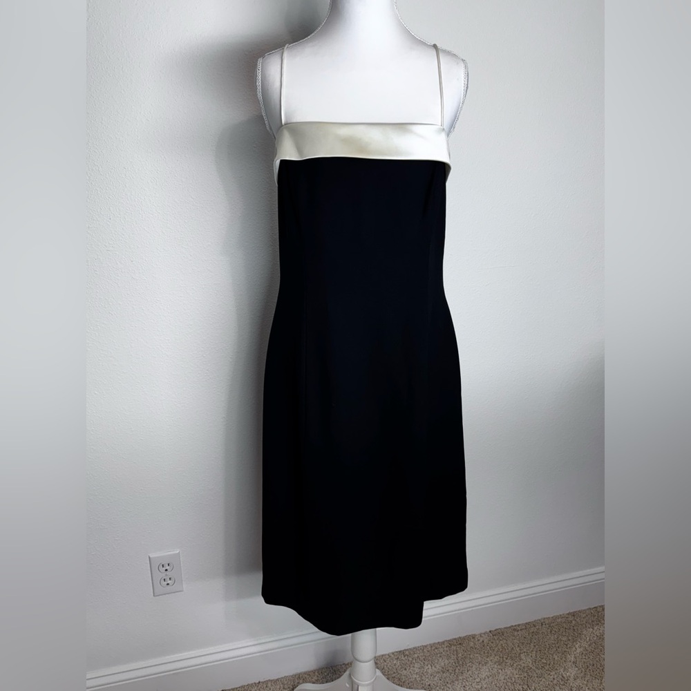 Ann Taylor Strapless Black and Cream Dress